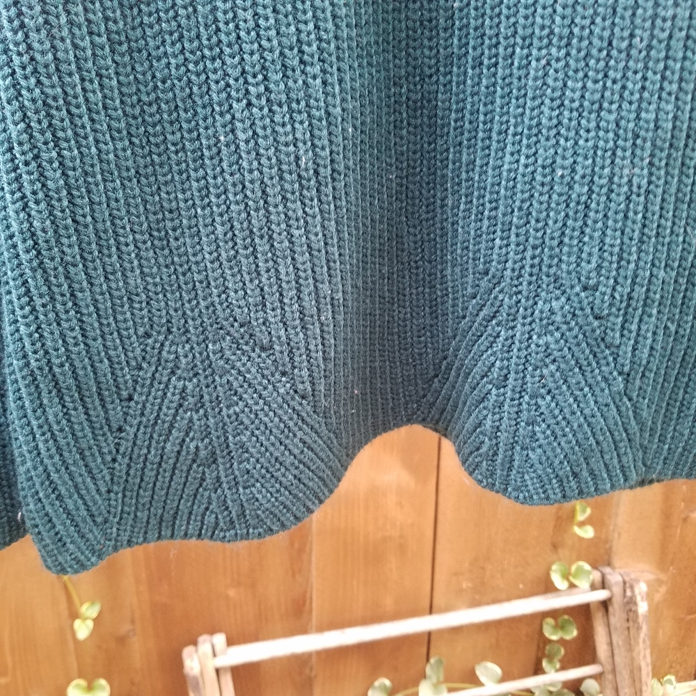 Cable & Gauge Teal Chunky Knit Sweater L - Picture 3 of 4